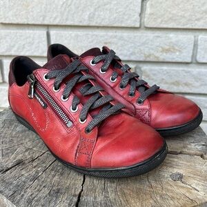 Mephisto Hawai Sneakers Lace up and Zipper in Oxblood Red Sz 7